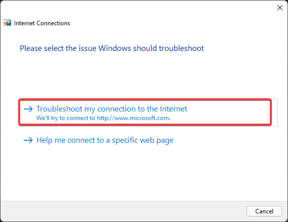 confirmation message of troubleshooting netwrok