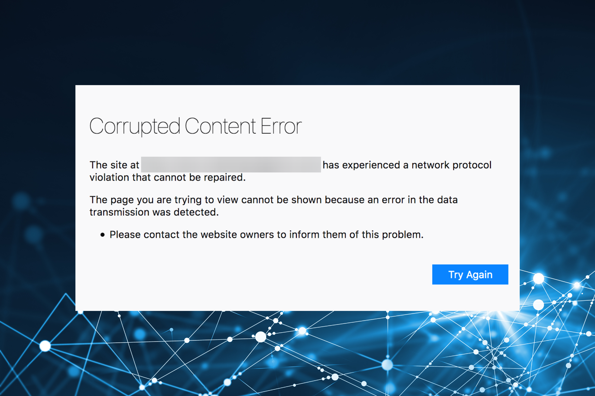 Fix corrupted content error