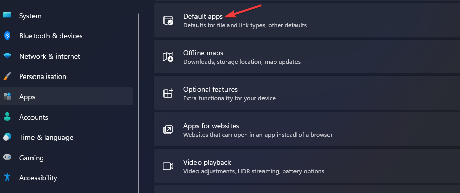 Default apps option unable to open jpg files in windows 11