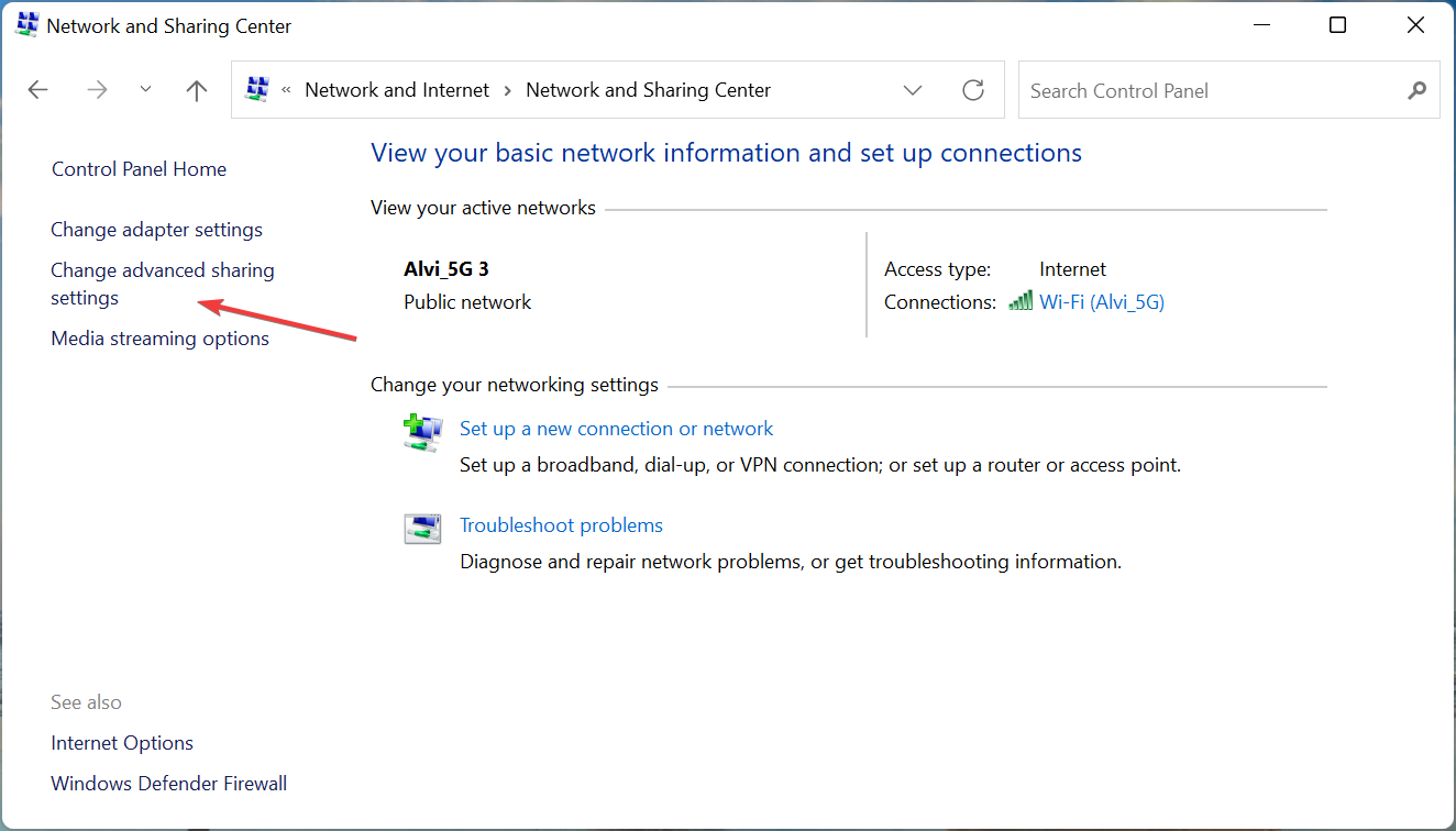 Change advanced sharing settings to fix windows 11 network sharing not working
