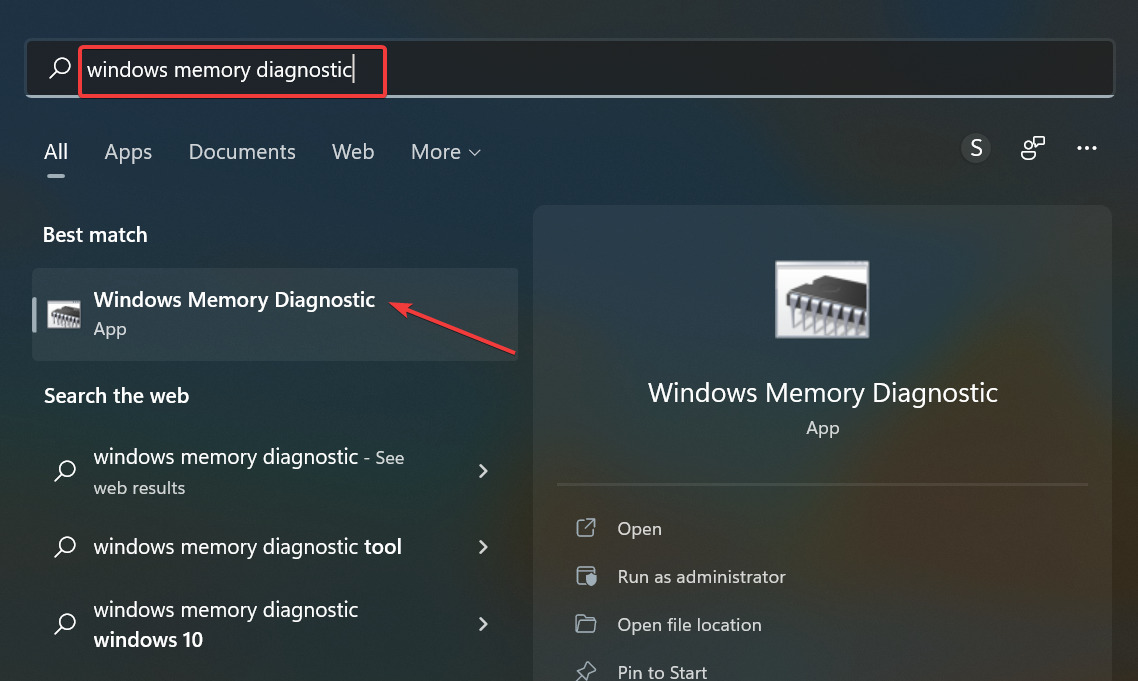 Windows Memory Diagnostic to fix windows 11 desktop not responding