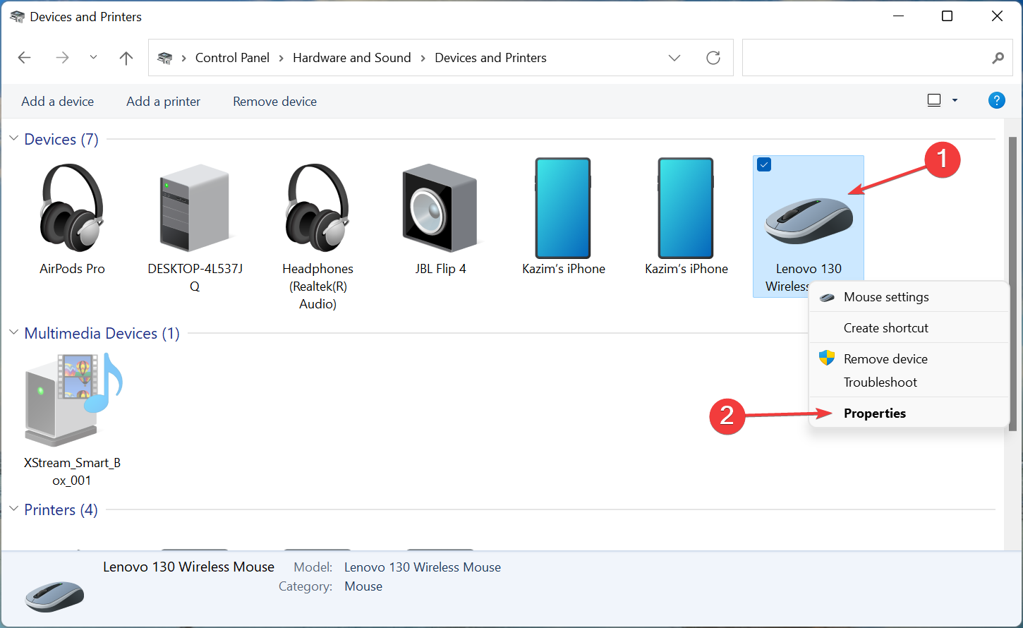 Device properties to fix device manager power management tab missing