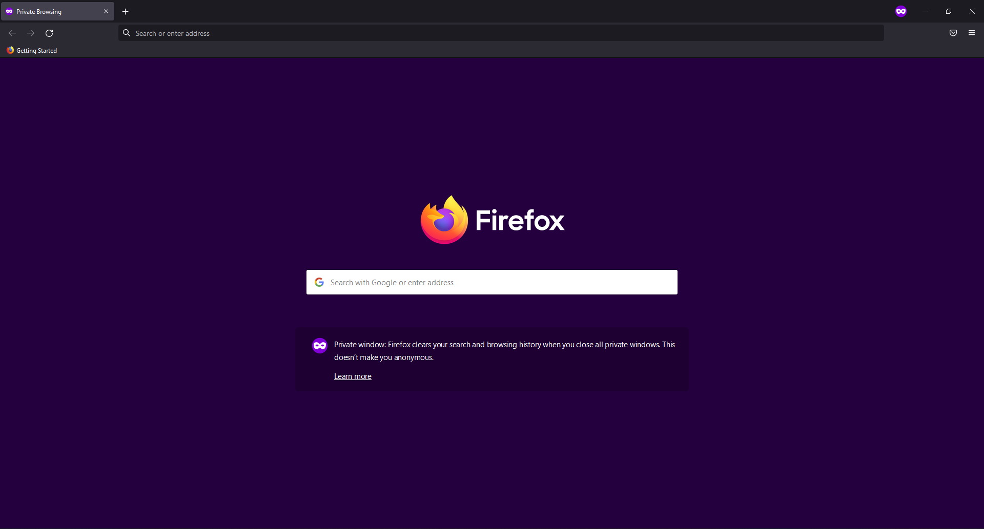 Firefox private browsing.