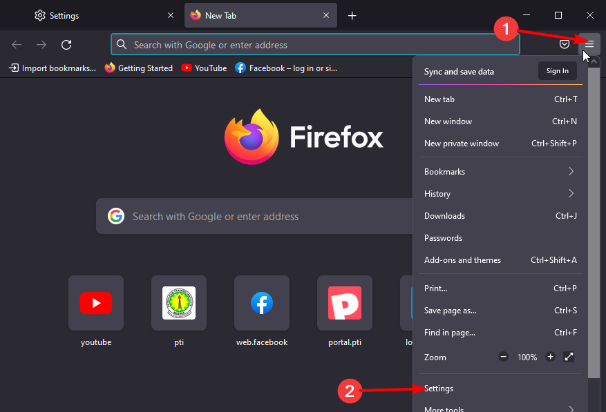 firefox settings secure youtube connection failed