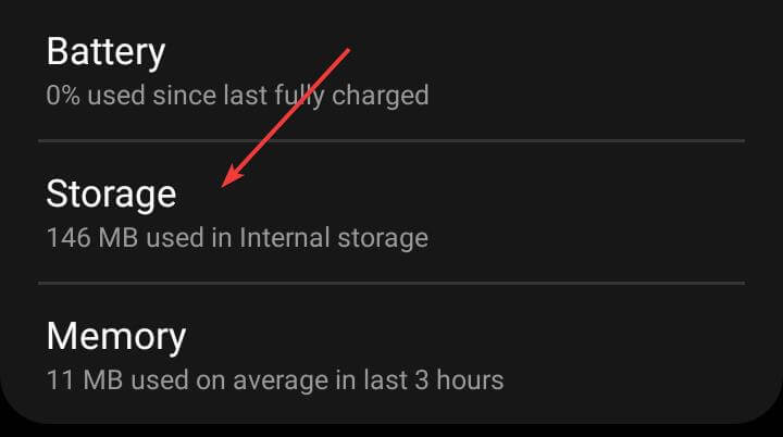 going storage android app settings