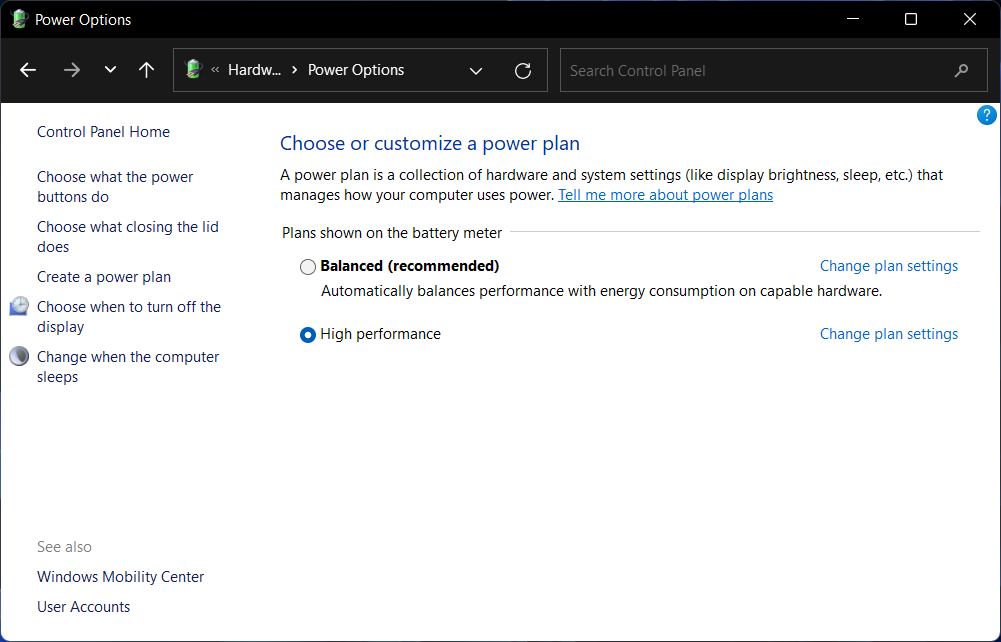high performance advanced system settings in windows 11
