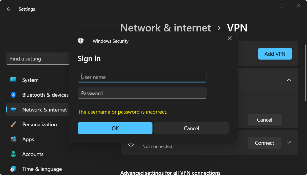 vpn no hardware capable of accepting calls is installed
