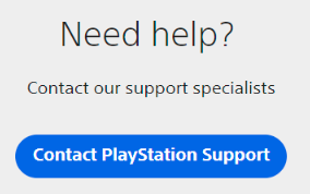 cant sign in to playsation network contact support