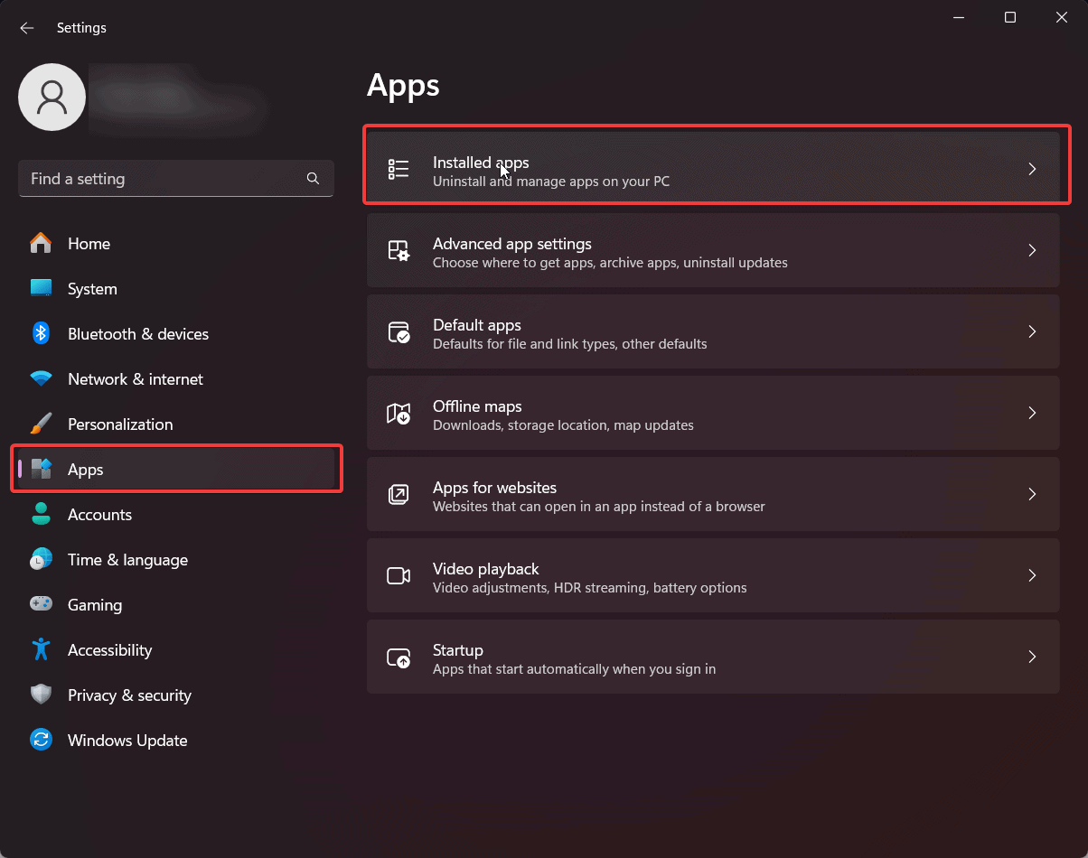 installed apps