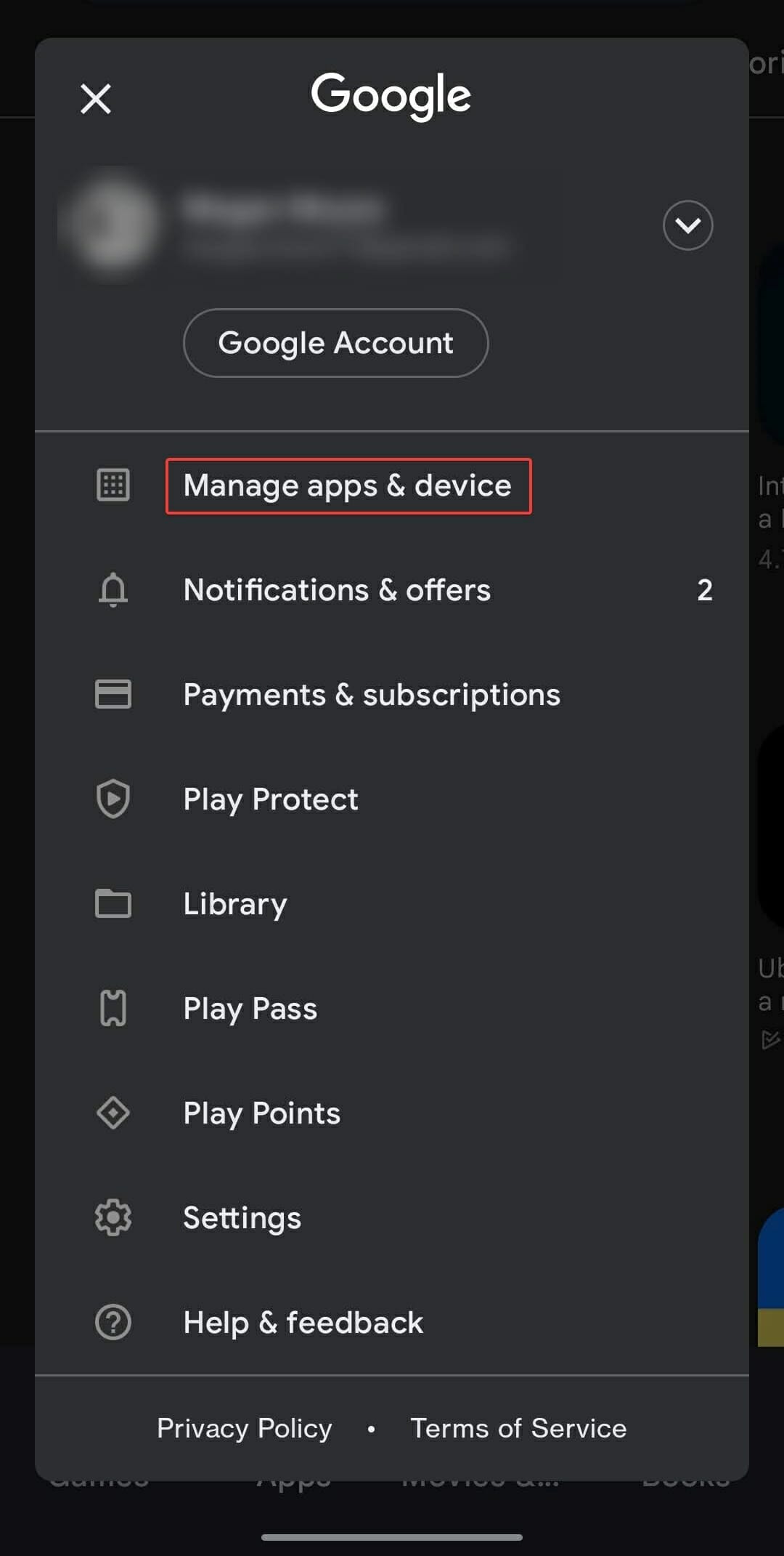 in your profile select manage apps and device.