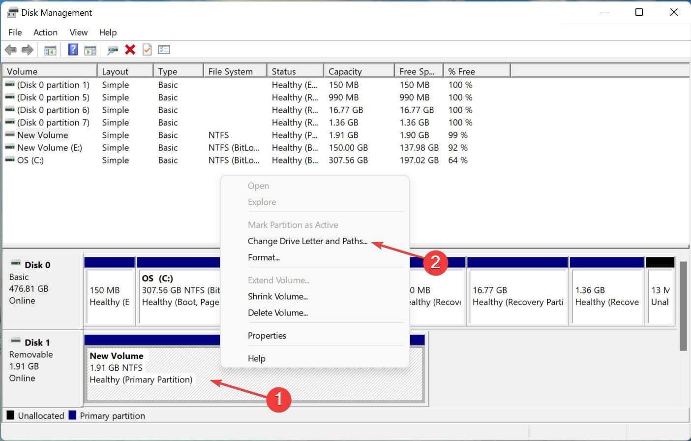 Change drive letter and paths to fix windows 11 won't recognize external hard drive