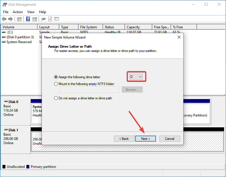 Assign drive letter to fix windows 11 won't recognize external hard drive