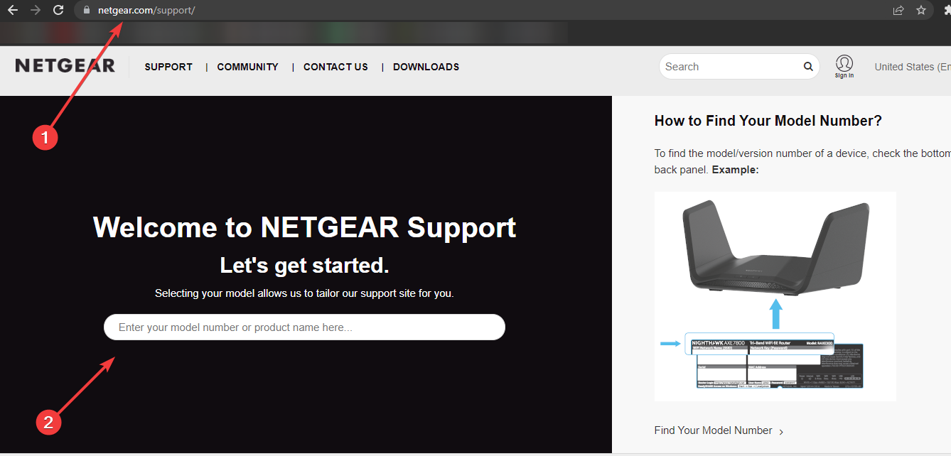  netgear support page