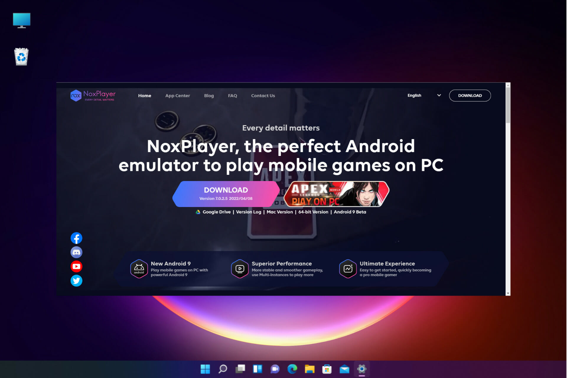 NoxPlayer Android emulator is Hyper V compatible