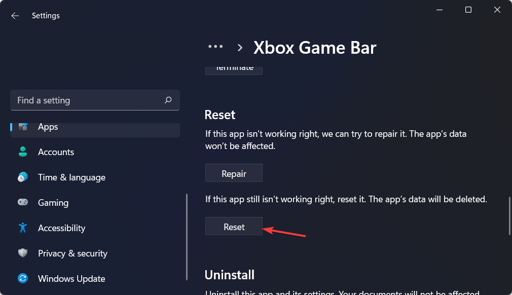 reset-xbox xbox game bar record greyed out