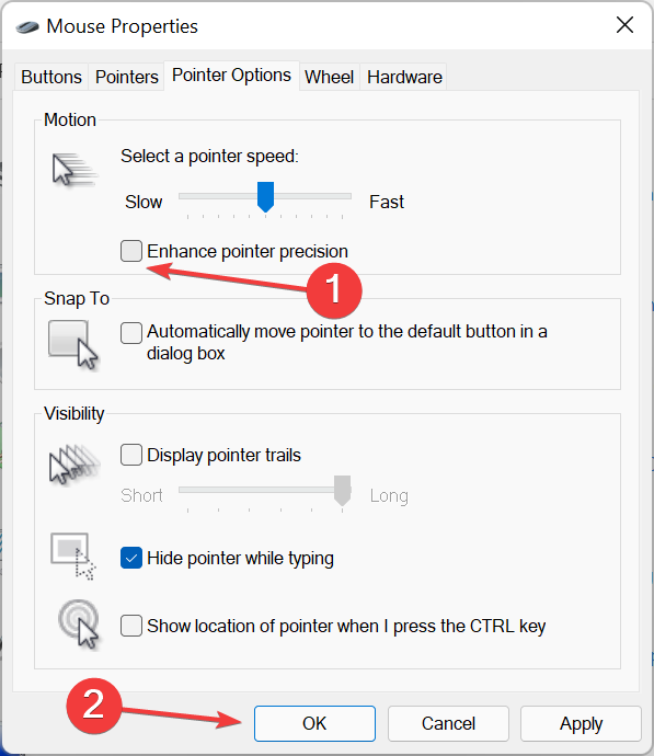 Disable enhance pointer precision to fix logitech g305 stuttering