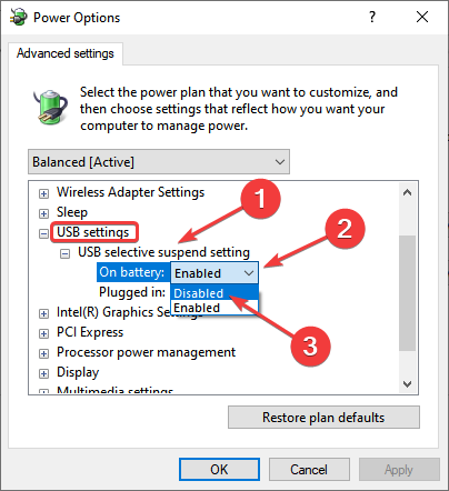 Disable USB selective suspend setting to fix windows 11 not recognizing kindle