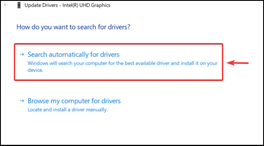 search for driver automatically