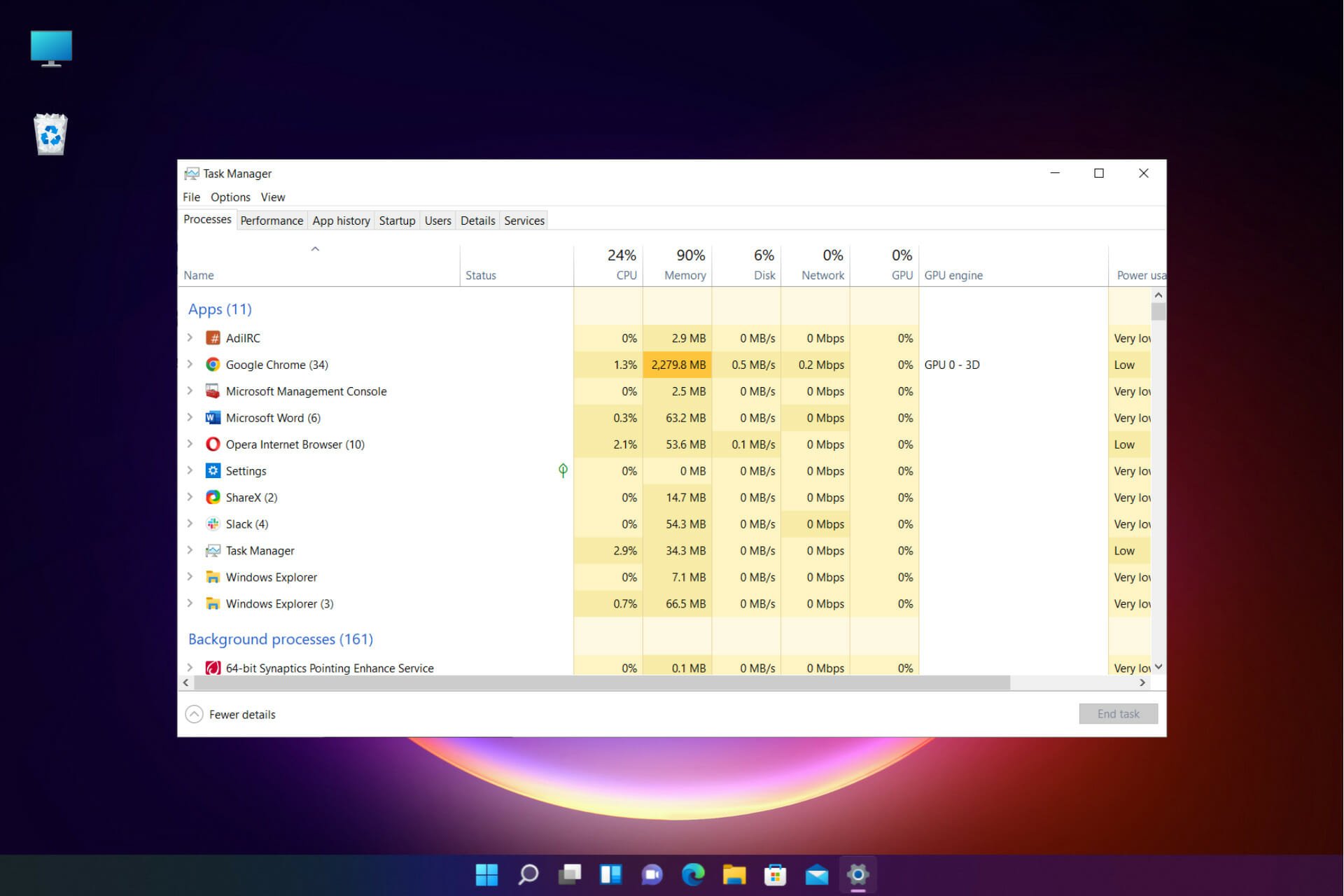 how to close all background processes windows 10 task manager