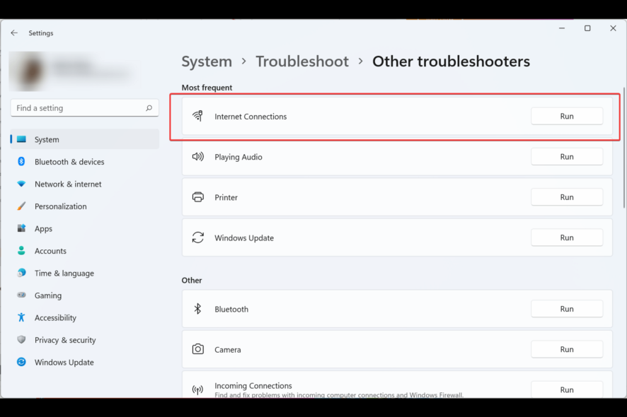 Troubleshooting Internet connection