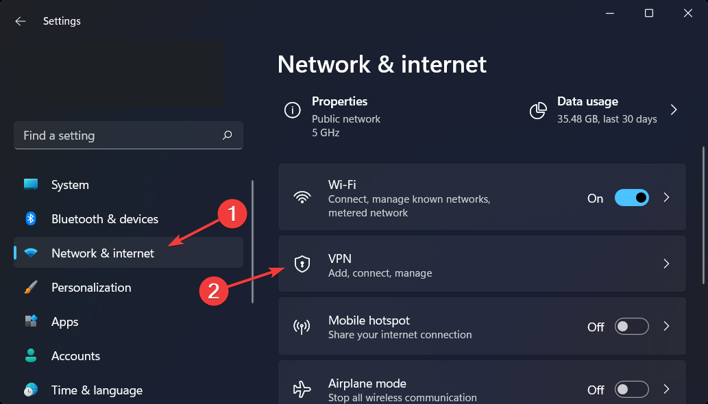 vpn-settings no hardware capable of accepting calls is installed