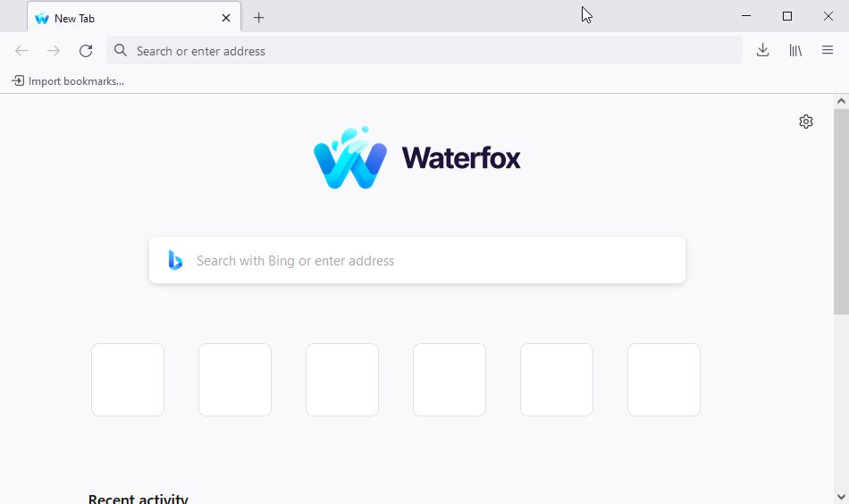 waterfox homepage vs  opera