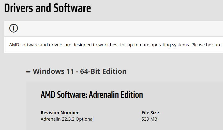 Windows 11 platform option windows 11 no amd graphics driver is installed