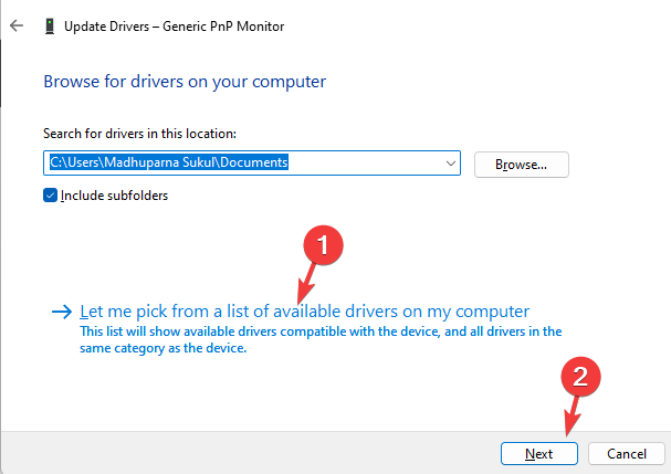 Let me pick from a list of available drivers