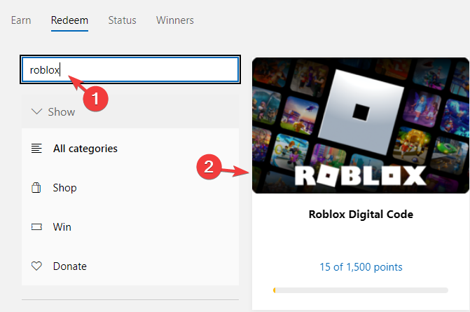 Got 1K Robux From Microsoft Rewards :)