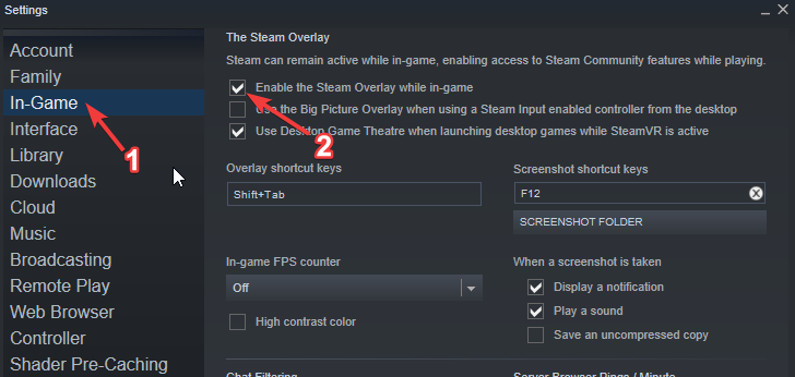 Steam Overlay while in-game