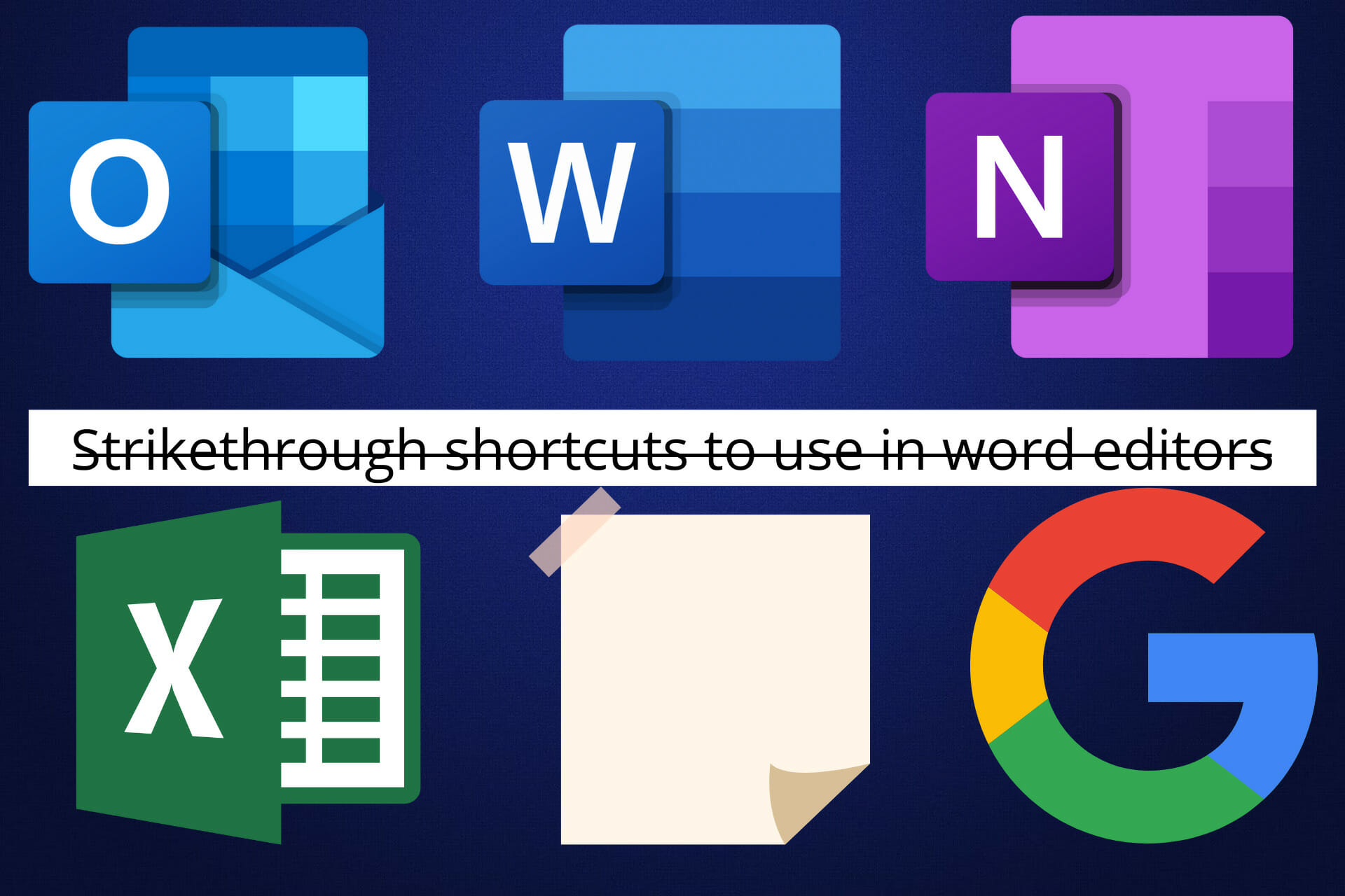 Strikethrough shortcuts to use in word editors