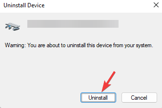 Click Uninstall at the prompt to confirm