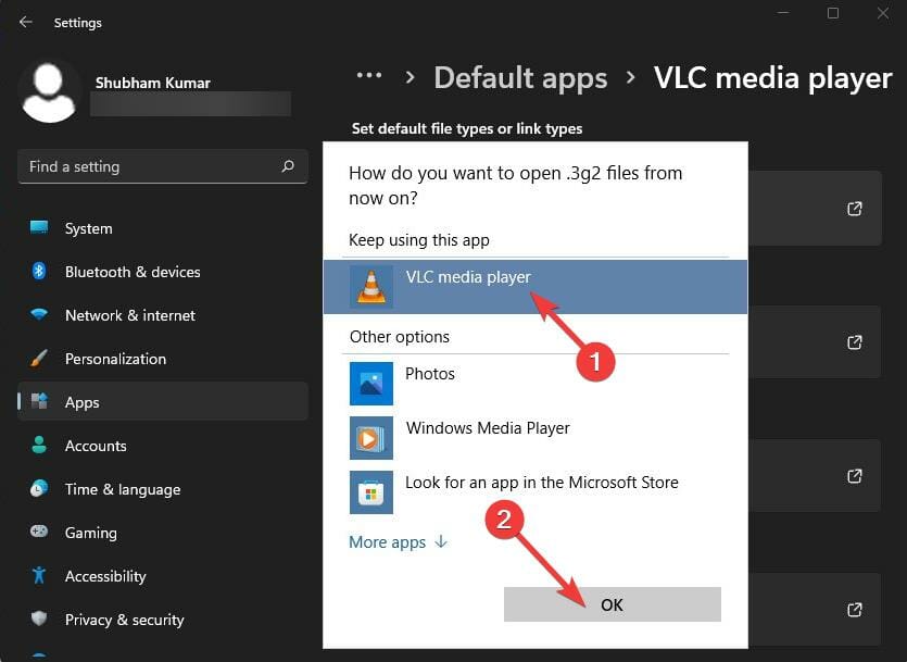 VLC as default