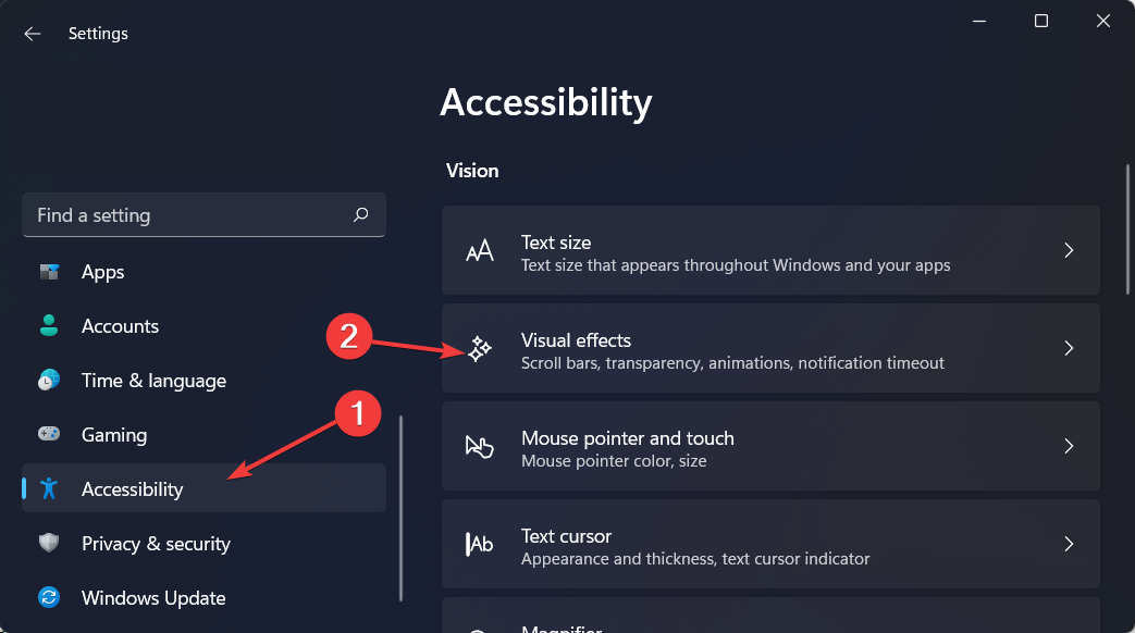 accessibility-vis how to speed up windows 11 animations