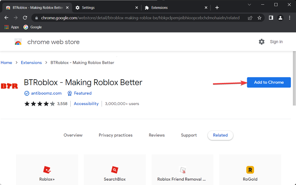 BTRoblox - Making Roblox Better - Google Extension