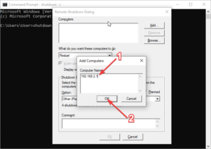 restart cmd command remote