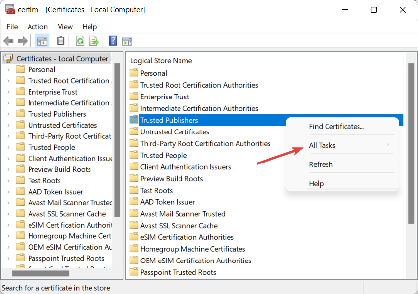 all-tasks certificate validation failure vpn