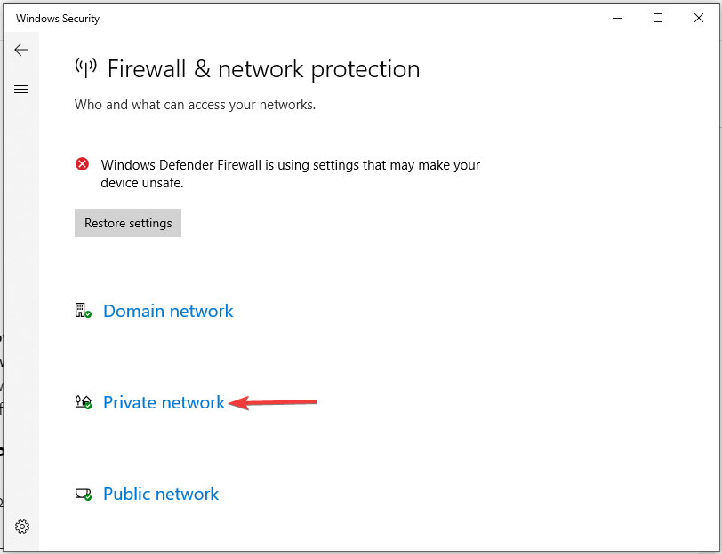 windows firewall network profile