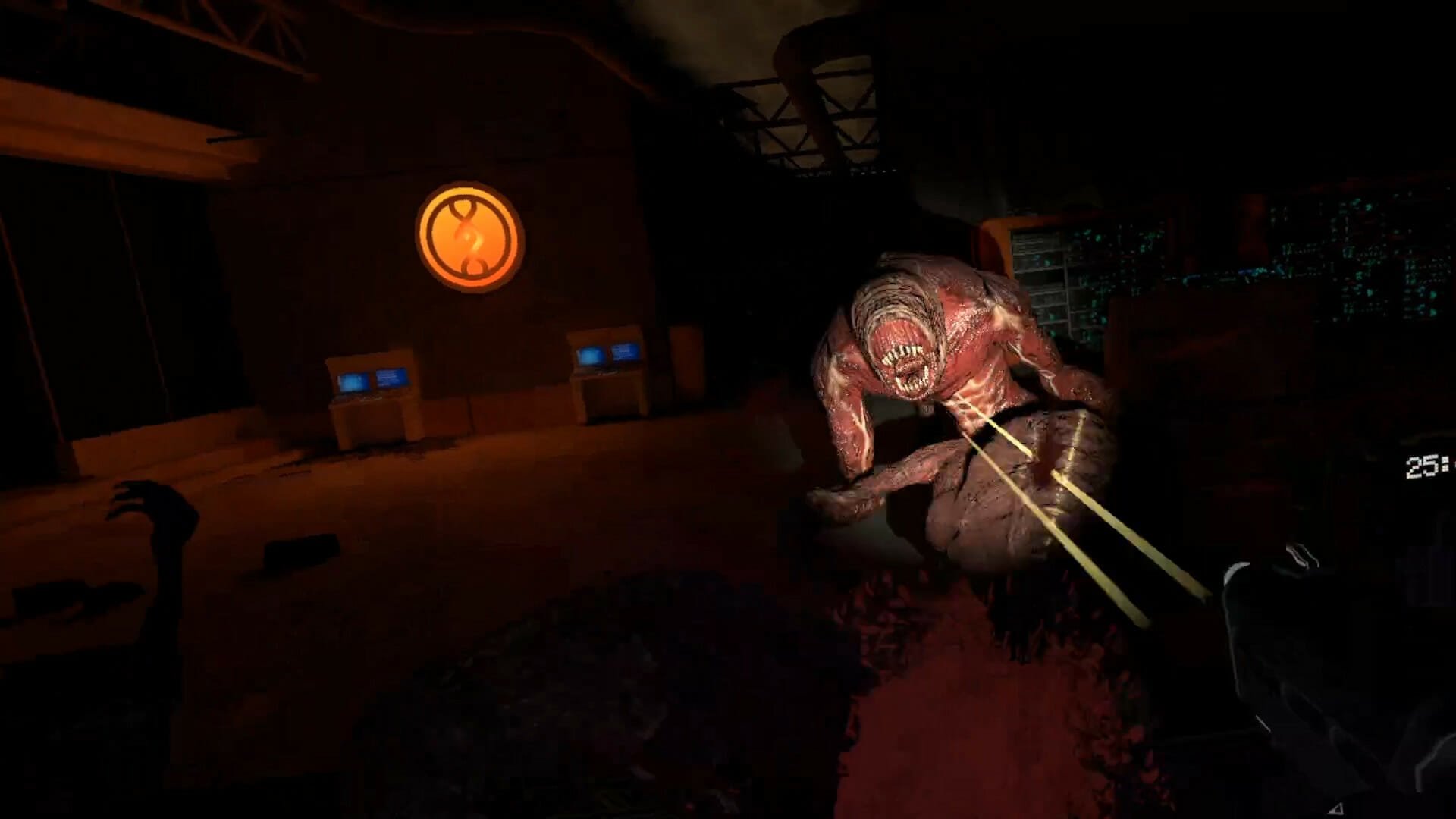 An image that shows the player shooting a creature