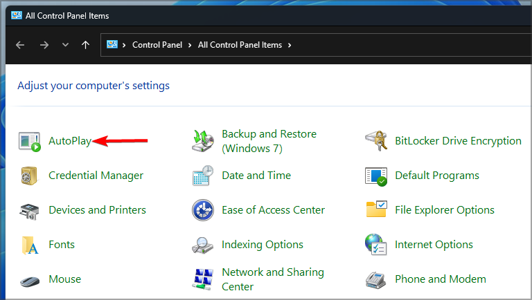 Autoplay not working Windows 11 select autoplay control panel