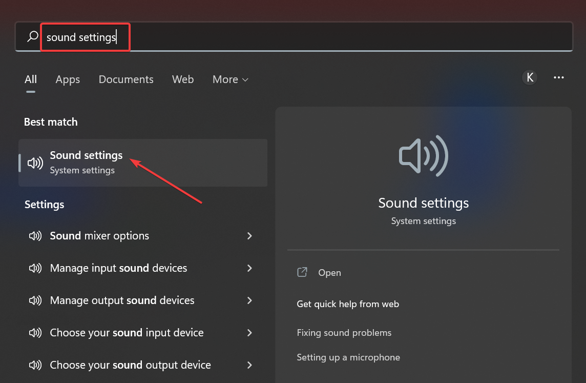 sound settings for headphones not working windows 11
