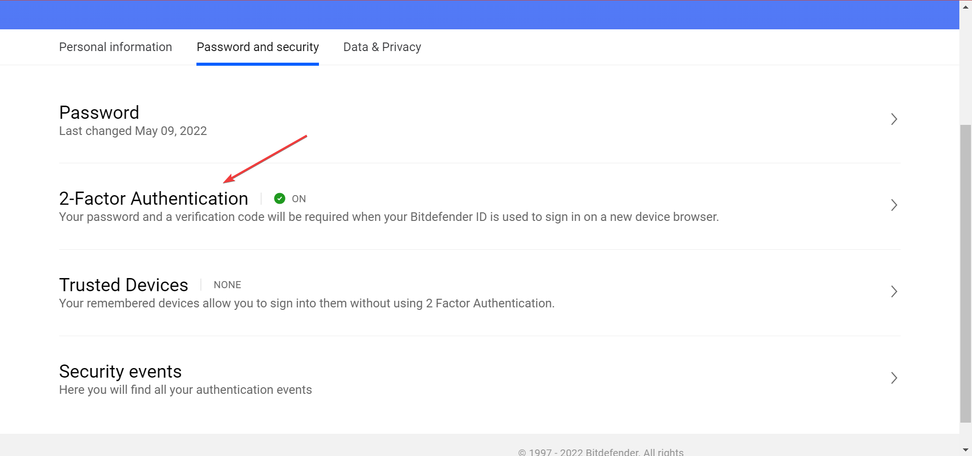 2 factor authentication to fix bitdefender login not working