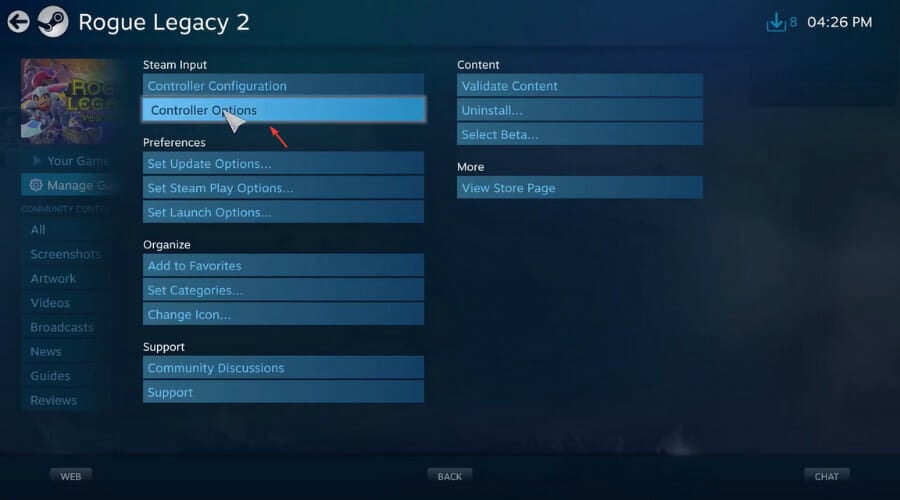 controller options steam big picture mode