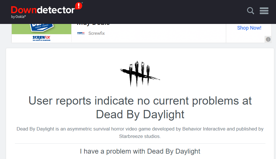 DBD's Downdetector page dbd-error-code-8018