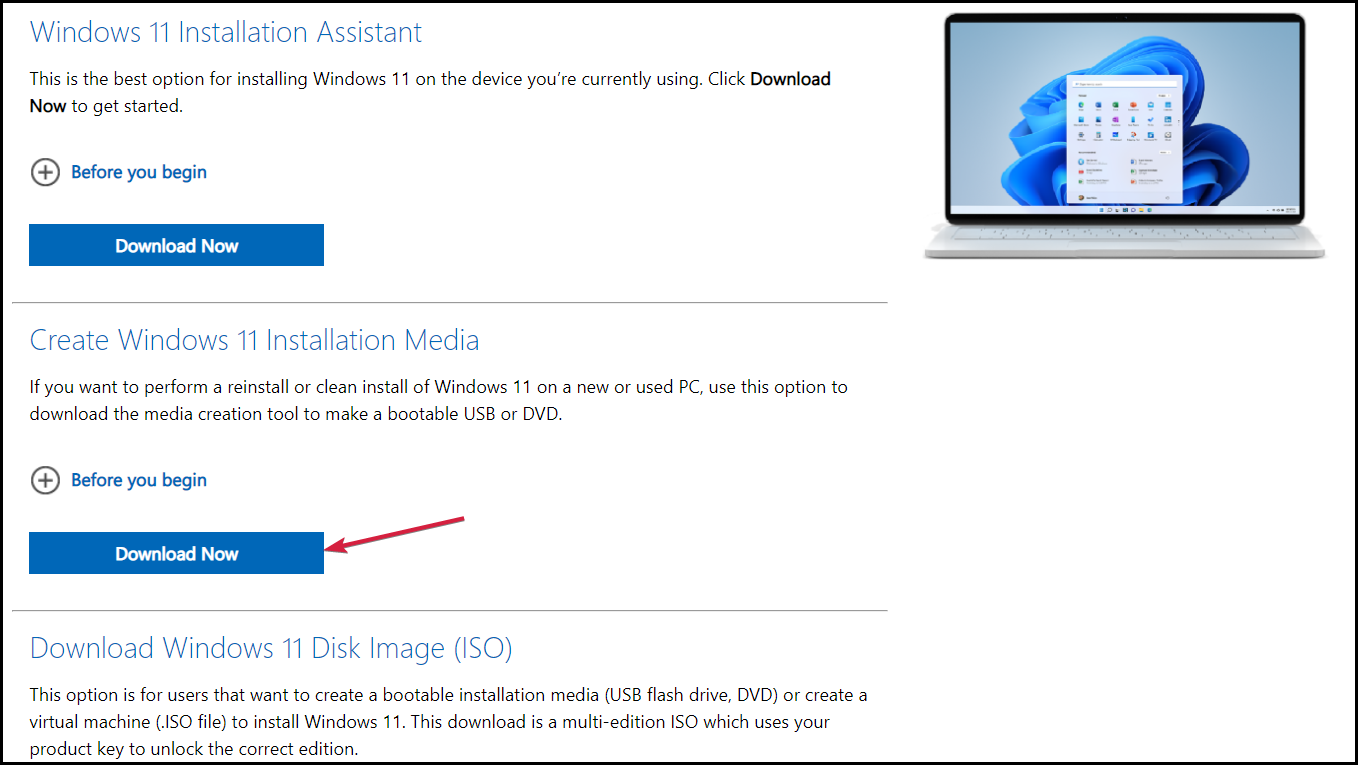 create Windows 11 media creation tool
