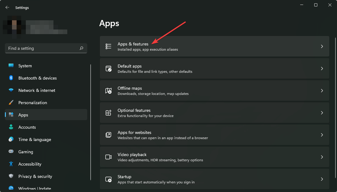 going apps features win11 settings