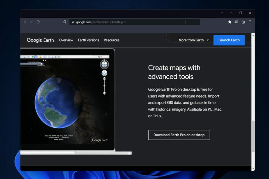 google earth for win 11 pro download