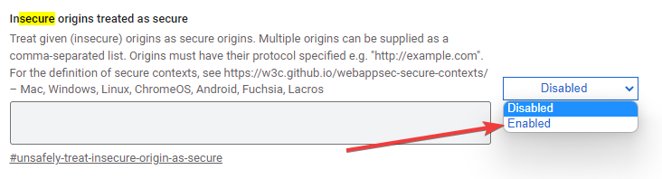 insecure origins treated as secure chrome