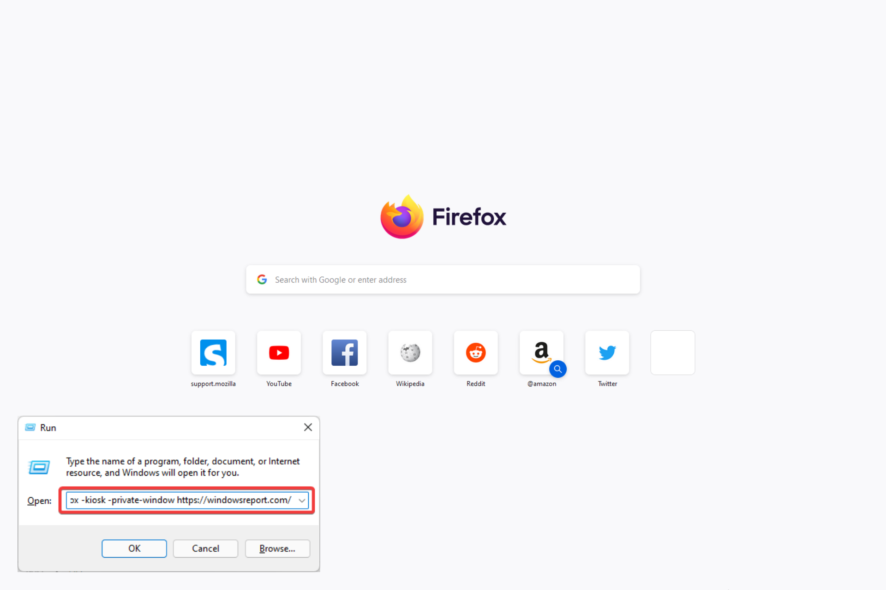 Firefox kiosk mode