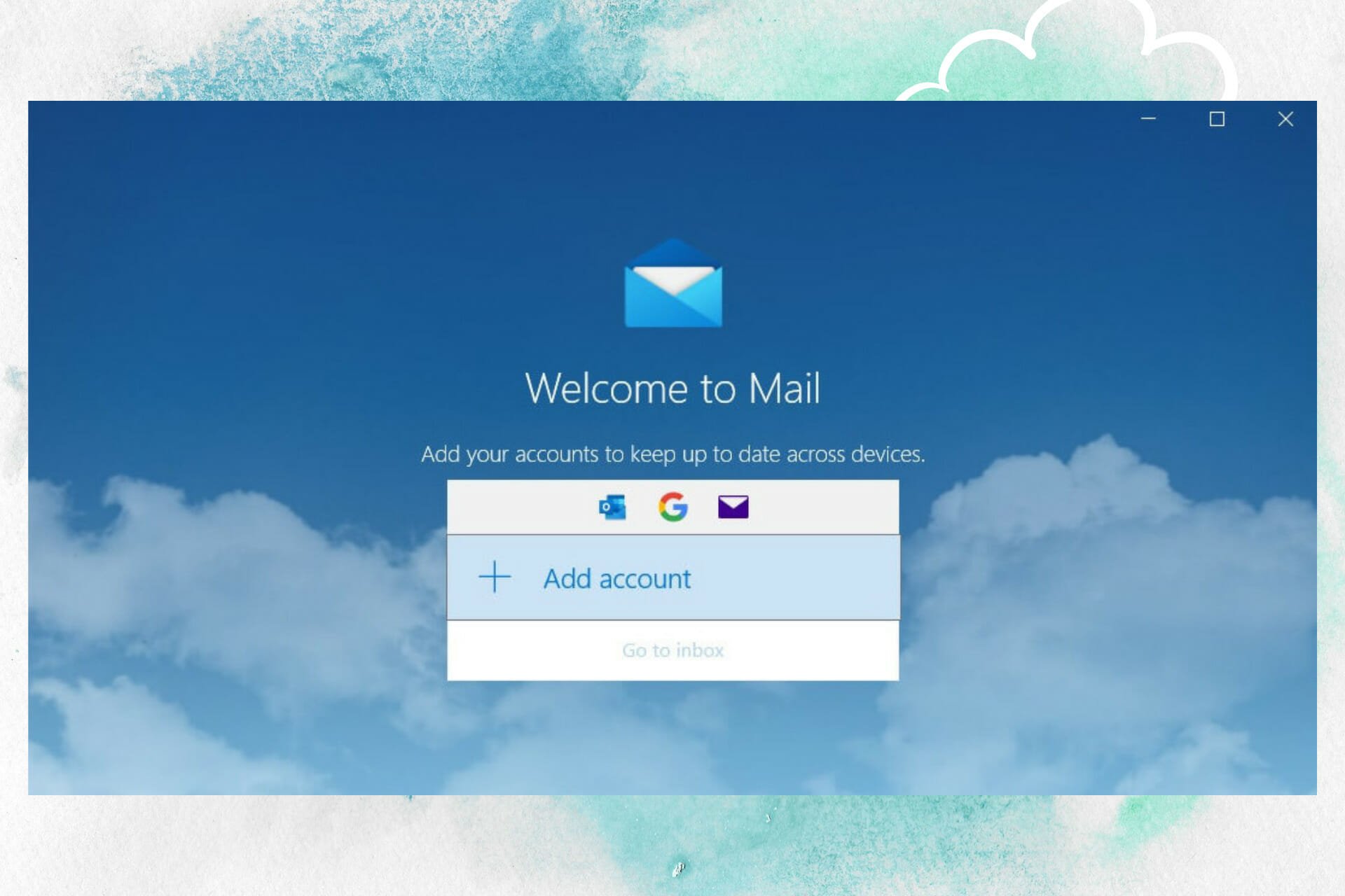 Microsoft Mail's add account window